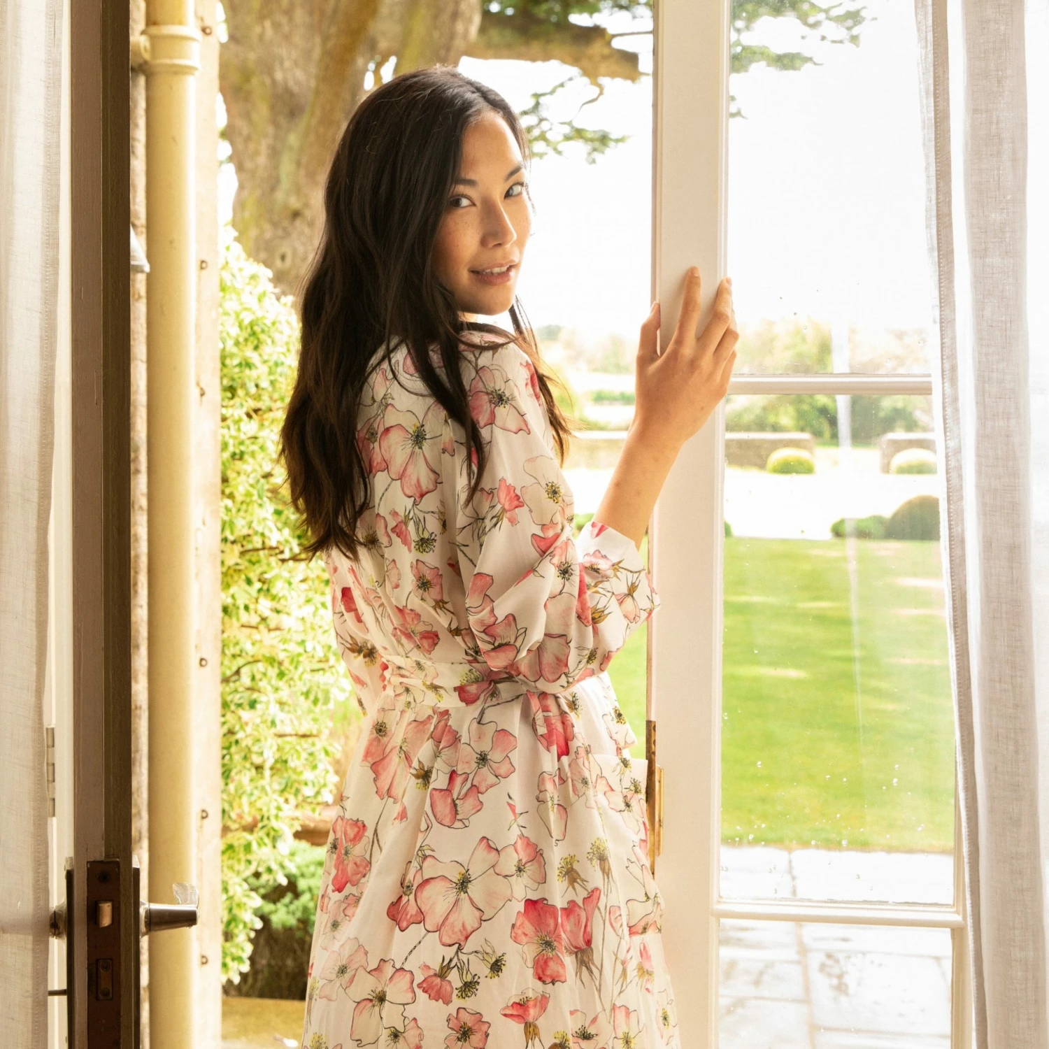 Bertioli By Thyme Silkwear Silk Robe In Pink Rose 9 Bertioli By Thyme Silkwear Silk Robe In Pink Rose