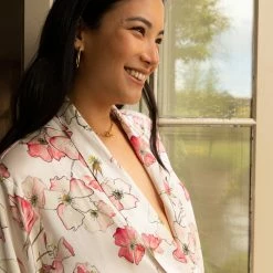 Bertioli By Thyme Silkwear Silk Robe In Pink Rose 13 Bertioli By Thyme Silkwear Silk Robe In Pink Rose