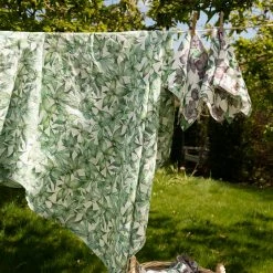 Bertioli By Thyme Hellebore Leaves Linen Table Cloth Table Linens