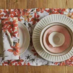 Thyme Hand Made Bowl With Gold Rim In White