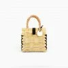 Toino Abel Natural Handwoven Reed Bag With Black Stitching Bags & Baskets