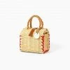Toino Abel Natural Handwoven Reed Bag With Red Stitching