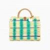 Toino Abel Natural/Blue Stripe Handwoven Reed Bag