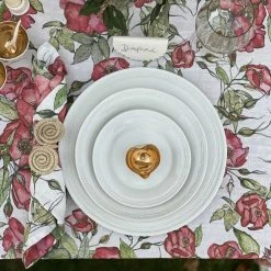 Joanna Ling Ceramic Place Card Scalloped With Flat Edge Decorative Pieces