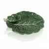 Bordallo Pinhiero Ceramics Large Cabbage Serving Platter With Dip Bowl