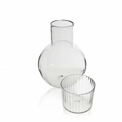 Thyme Hand Blown Glass Carafe & Tumbler