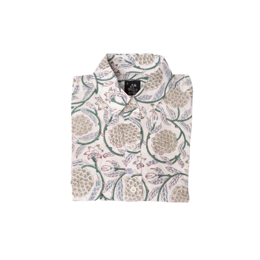 Wild Rose Block Printed Shirt-Zabibu Menswear 3 Wild Rose Block Printed Shirt-Zabibu Menswear