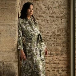 Bertioli By Thyme Silk Robe In Fern Silkwear