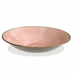 Thyme Large Bowl With Shiny Gold Rim Ceramics