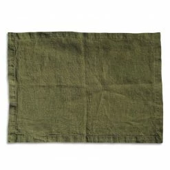 Bertioli By Thyme Dark Green Linen Placemat Table Linens