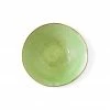 Thyme Hand Made Bowl With Gold Rim In Green Ceramics