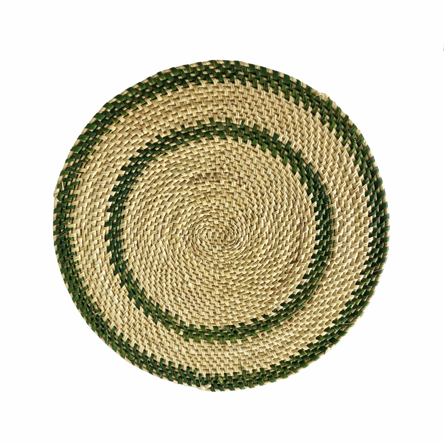 Mmaa Social Placemats Green & Natural Hand Woven Straw Placemat 3 Mmaa Social Placemats Green & Natural Hand Woven Straw Placemat