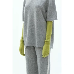 Mandkhai Ankle Cuff Pants With Side Panel- Grey/White
