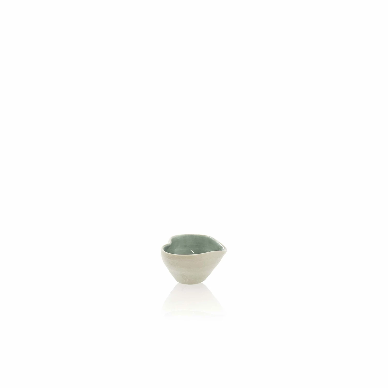 Thyme Ceramics Heart Bowl With Light Green Centre 4 Thyme Ceramics Heart Bowl With Light Green Centre