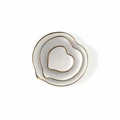 Thyme Ceramics Heart Bowl With Gold Rim