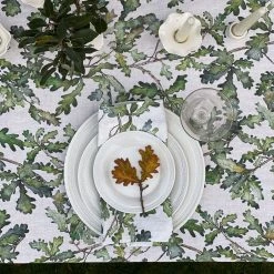 Bertioli By Thyme Oak Leaf Linen Table Cloth Table Linens