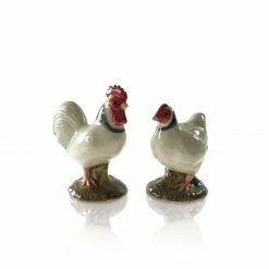 Quail Sussex Hen & Cockerel Salt & Pepper Shakers Ceramics