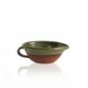 Thyme Small Lipped Farmhouse Bowl With Handle In Green Ceramics