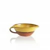 Thyme Ceramics Small Lipped Farmhouse Bowl With Handle In Honey