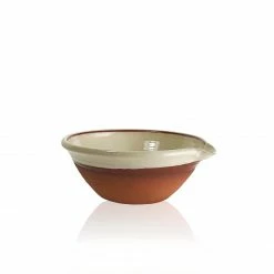 Thyme Ceramics Small Lipped Farmhouse Bowl In White