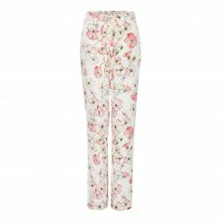 Bertioli By Thyme Silk Trousers In Pink Rose With Stripe