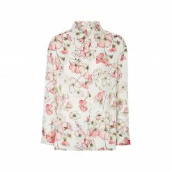 Bertioli By Thyme Silkwear Silk Shirt In Pink Rose With Stripe