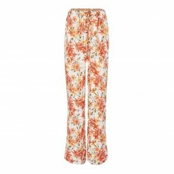 Bertioli By Thyme Silk Trousers In Wild Rose With Stripe