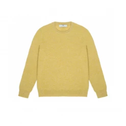 Mandkhai Mens Round Neck Jumper In Yellow Menswear