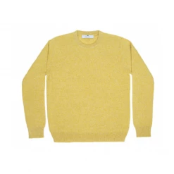 Mandkhai Mens Round Neck Jumper In Yellow Menswear