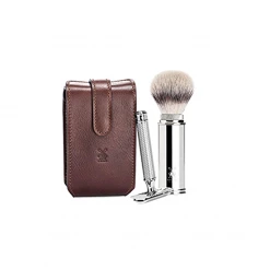 Wash Care & Washbags Muhle Travel Set Chrome - Brown