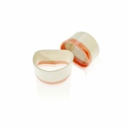 Thyme Ceramic Napkin Ring With Pink Stripe