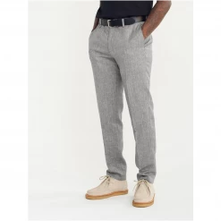 Wax London Alp Smart Trouser - Herringbone Menswear