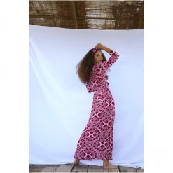 Valle & Vik The Long Flirt Shirt Dress In Ville Blomst Pink Womenswear