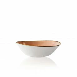 Thyme Hand Made Bowl With Gold Rim In Pink Ceramics