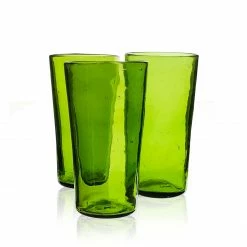 La Maison Dar Dar Recycled Juice Glass In Olive Green