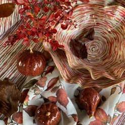 Deborah Brett Hand Painted Tall Red Ceramic Pumpkin Ceramics