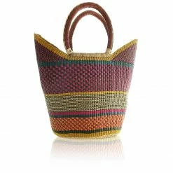 Mmaa Social Martha Hand Basket In Pink/Blue/Yellow Bags & Baskets