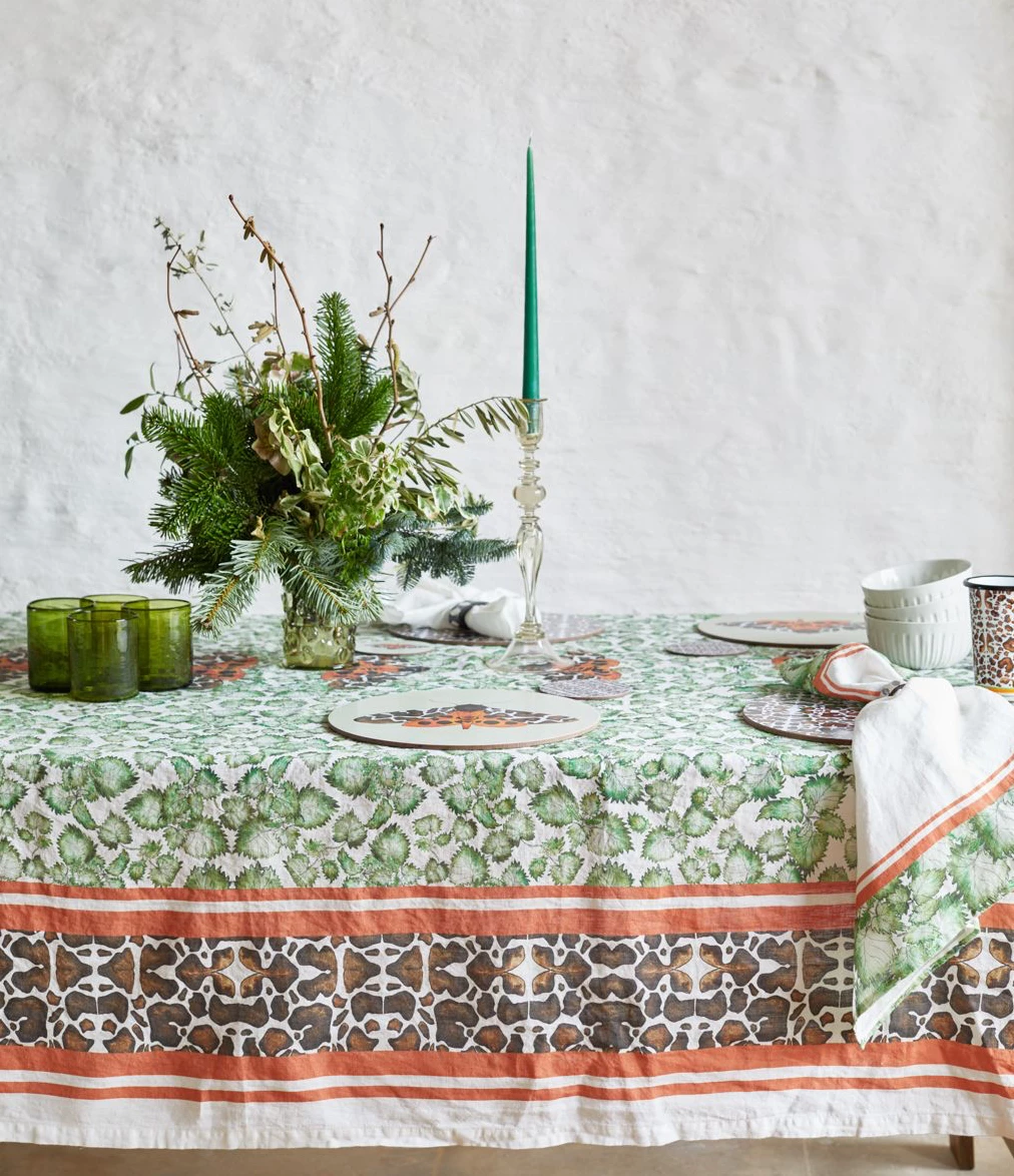 Bertioli By Thyme Pre-Order Tiger Moth & Stinging Nettle Table Cloth Table Linens 5 Bertioli By Thyme Pre-Order Tiger Moth & Stinging Nettle Table Cloth Table Linens