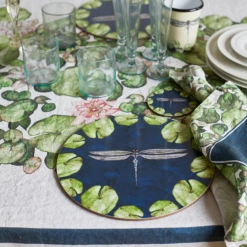 Bertioli By Thyme Table Linens Dragonfly & Waterlily Napkin
