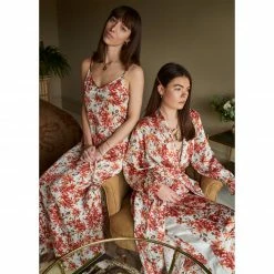 Bertioli By Thyme Silkwear Silk Robe In Wild Rose