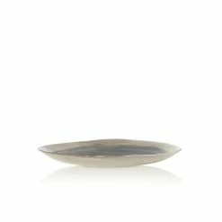 Thyme Ceramics Hand Made Dessert Plate With Painted Light Blue Centre