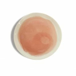 Thyme Hand Made Dessert Plate With Painted Pink Centre