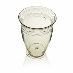 Thyme Spiral Line Glass Vase In Smoke