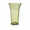 Thyme Glassware Flared Neck Glass Vase In Green