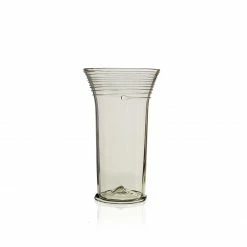 Thyme Flared Neck Glass Vase In Smoke