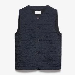 Wax London Menswear Tim Quilted Gilet - Navy