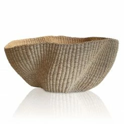 Mmaa Social Hand Woven Wavy Basket In Large Bags & Baskets