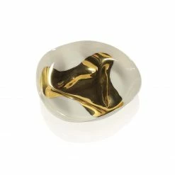 Thyme Ceramics Wobbly Bowl With Shiny Gold