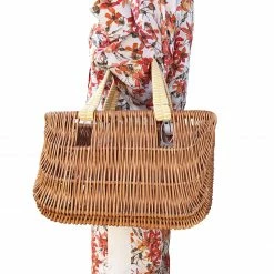 Rosa Mosa Willow Basket Bag With Yellow Handles Bags & Baskets