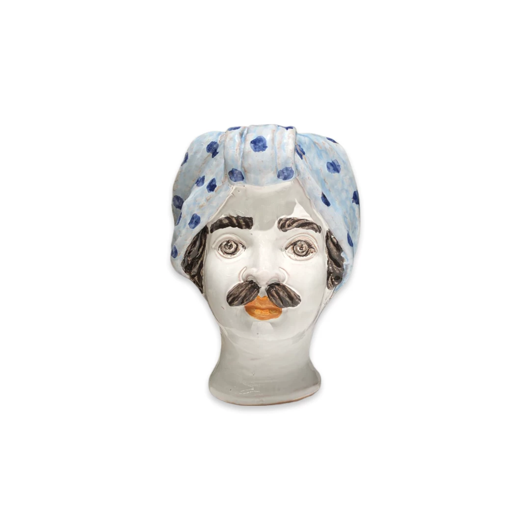 Bettina Ceramica Small Man Head Vase- Blue 2 Bettina Ceramica Small Man Head Vase- Blue